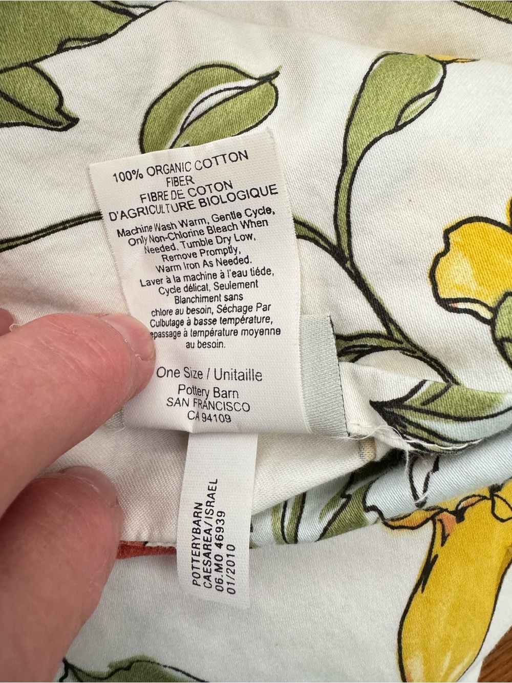 Pottery Barn Red and Yellow Floral Shower Curtain - Picture 3 of 4